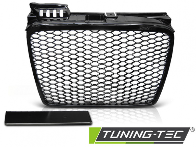 Upgrade Sportgrill / Kühlergrill für Audi A4 B7 (8E) 04-08 Hochglanz schwarz in Wabendesign